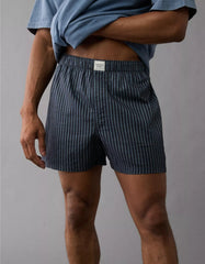 AMERICAN EAGLE MEN'S STRIPED STRETCH BOXER SHORT | NAVY