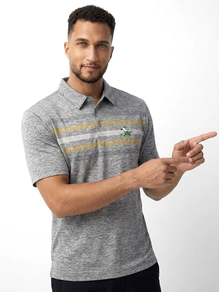 CAPTIVATING STRIPED POLO WITH SIMPLE LOGO | GREY