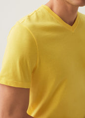 OVS Organic cotton T-shirt with V neck | Yellow