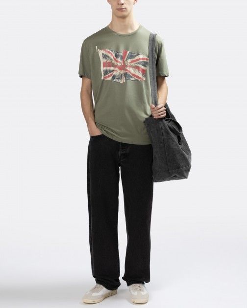 PEPE JEANS-COTTON T-SHIRT WITH PRINTED LOGO | CASTING GREEN