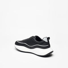LEE COOPER MEN TEXTURED SNEAKERS WITH LACE-UP CLOSURE | BLACK