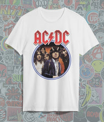 YOUTH CULTURE 'ACDC' POPULAR ROCK BAND TSHIRT UNISEX | WHITE