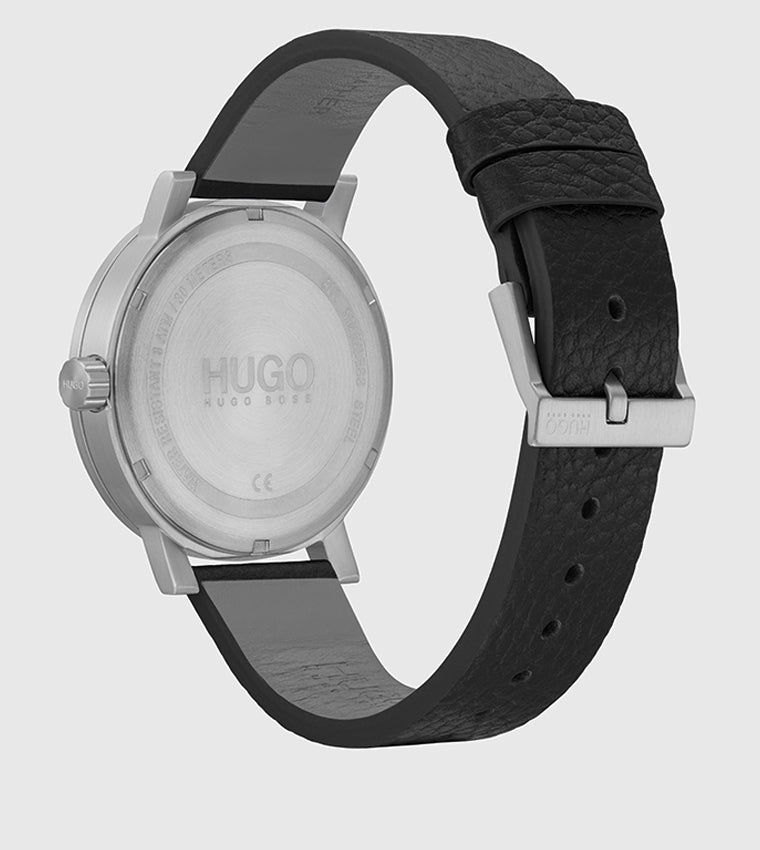 HUGO BOSS Men’s Rase Watch – Black Leather Strap, Luxury Analog Watch