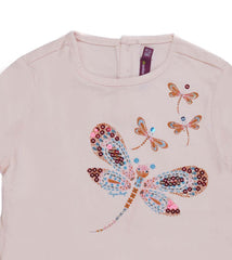 S.E.R.G.E.N.T M.A.J.O.R-BABY GIRL-EMBROIDERED LOGO | T-SHIRT | LIGHT PINK
