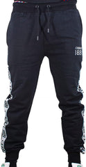 CERRUTI 1881-BITTI MENS JOGGING TROUSER-WITH LOGO STRIP | BLACK