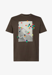 ESPRIT MEN T-SHIRT FRONT PRINT | BROWN