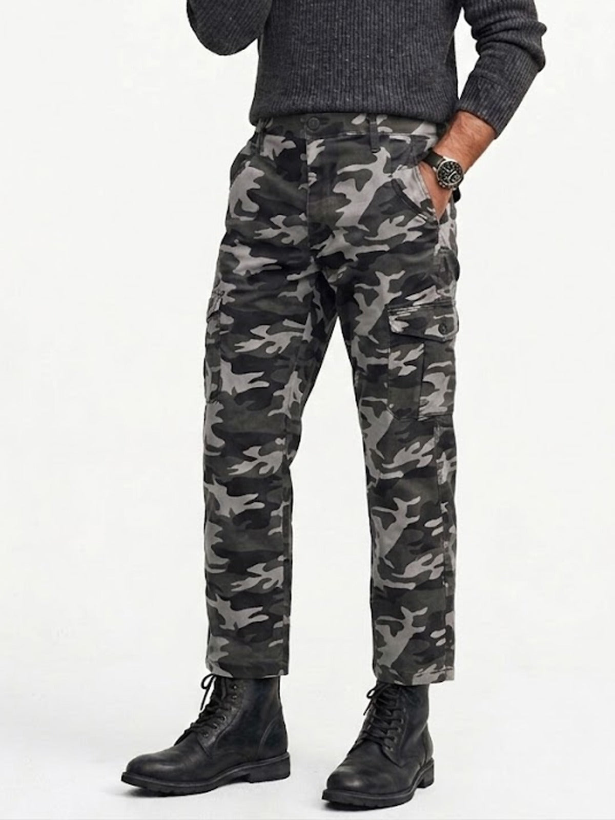 STANLEY MEN’S CARGO PANTS RELAXED FIT | GREY / BLACK