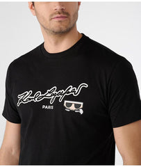 KARL LAGERFELD PARIS-SCRIPT LOGO TEE | BLACK