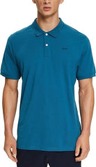ESPRIT ORGANIC COTTON MEN PLAIN POLO SHIRT | BLUE