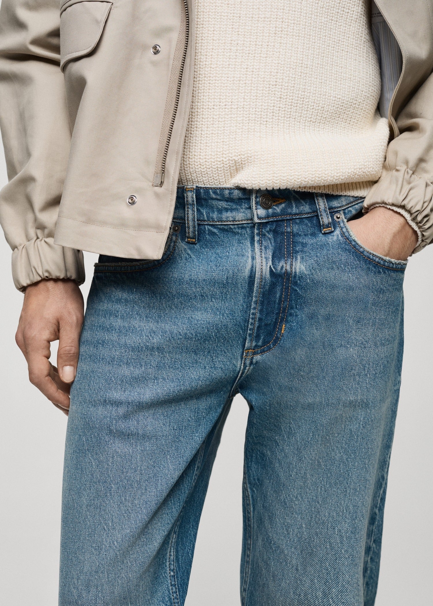 MANGO JEANS BEN TAPERED FIT | LIGHT BLUE
