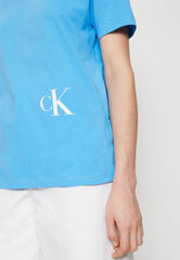 CALVIN KLEIN JEANS-COLOR OFF PLACED MONOGRAM TEE-SHIRT | BLUE CRUSH