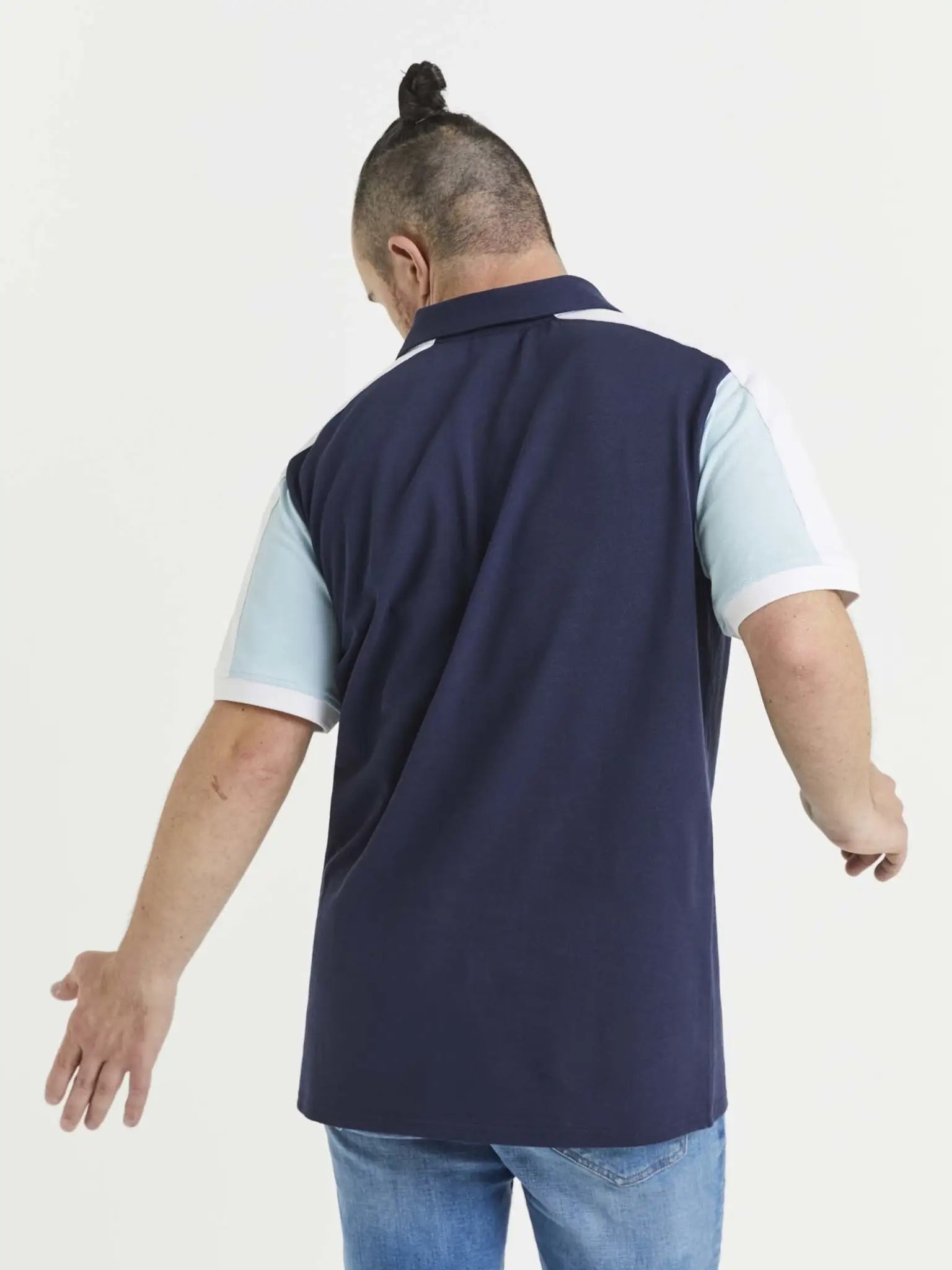 CELIO Men's Premium Polo Shirt – Navy & White Polo for Men