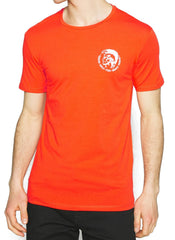 DIESEL MEN’S CLASSIC ORANGE ROUND NECK T-SHIRT