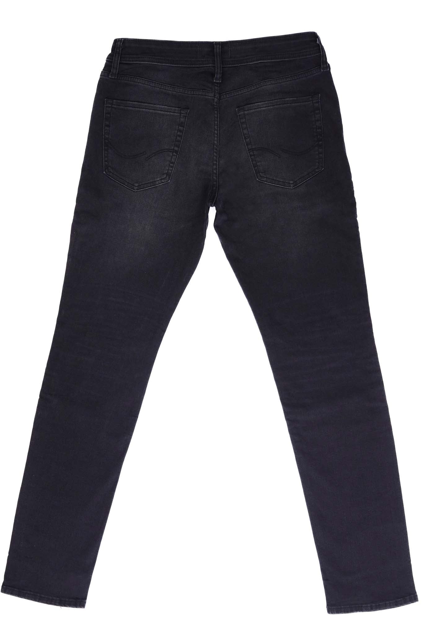 JACK & JONES RIPPED-SLIM FIT JEANS MENS | BLACK