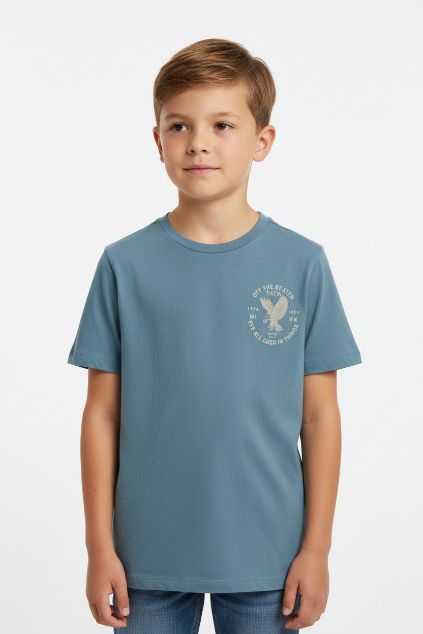 YOUTH-KIDS-CREW NECK-FLEXIBLE T SHIRT | LIGHT BLUE