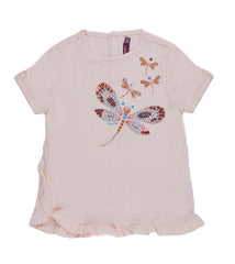 S.E.R.G.E.N.T M.A.J.O.R-BABY GIRL-EMBROIDERED LOGO | T-SHIRT | LIGHT PINK