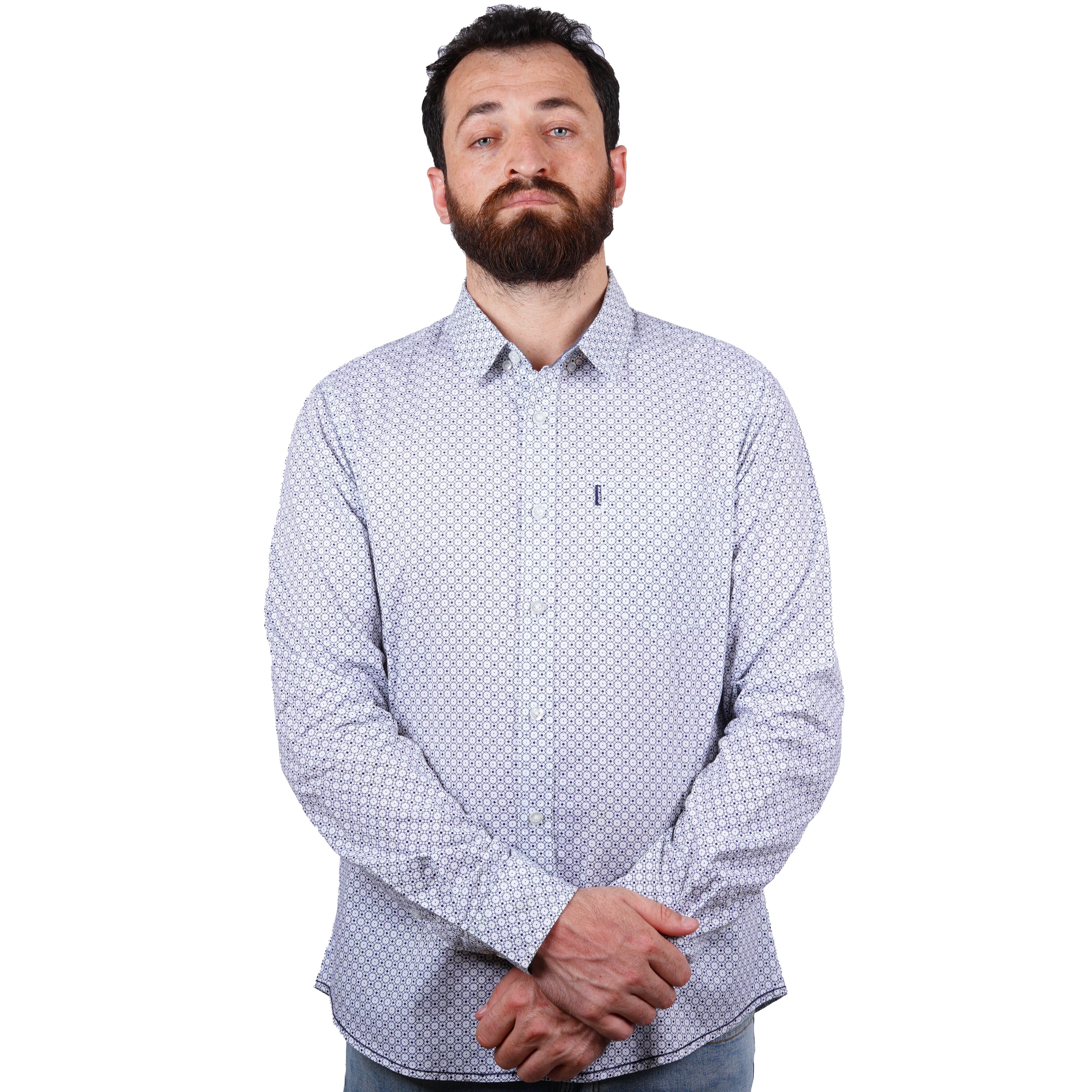 DIVERSE-MENS-OXFORD COLLECTION-CASUAL SLIM FIT-SHIRT | WHITE