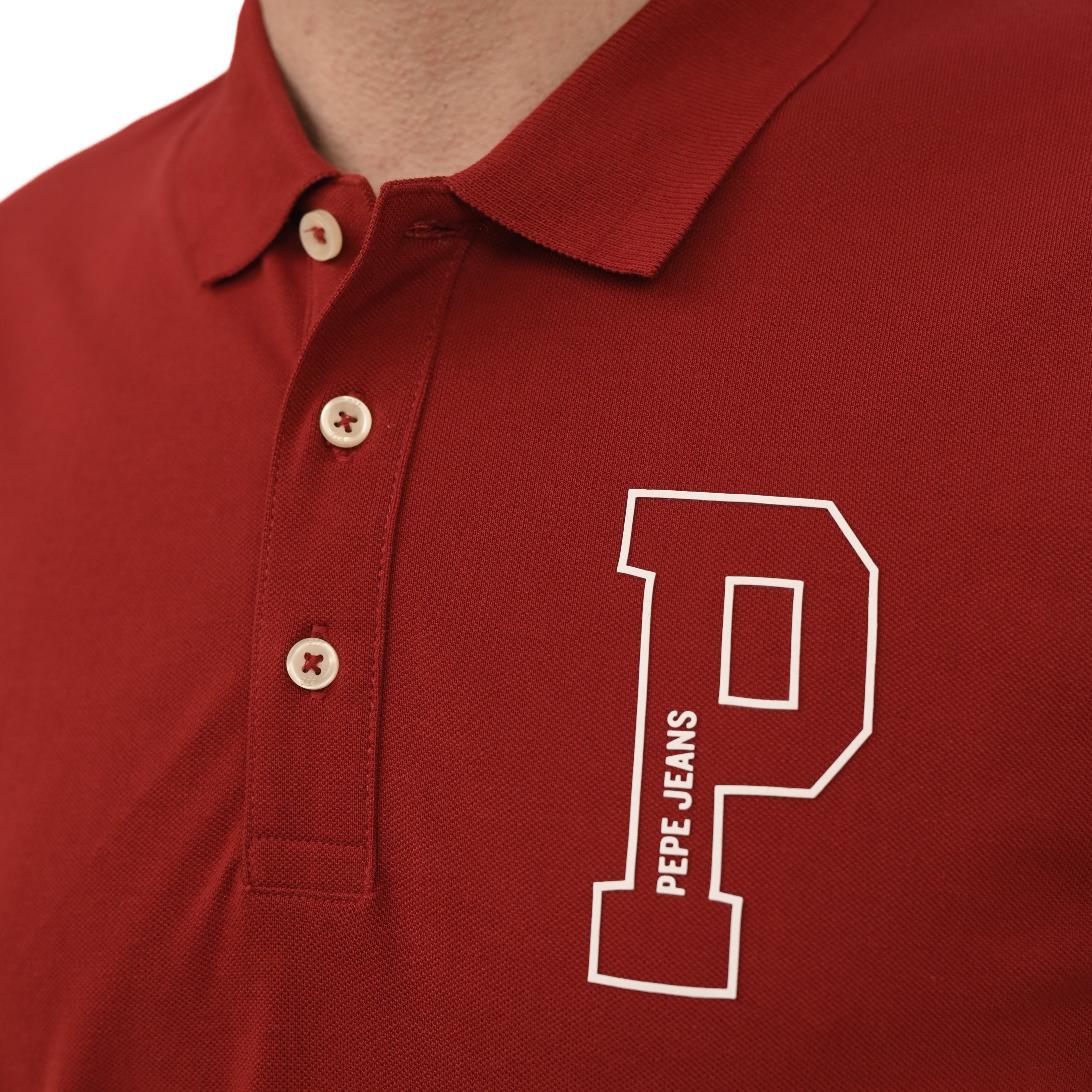 PEPE JEANS LONDON JET COTTON POLO SLIM FIT | MAROON
