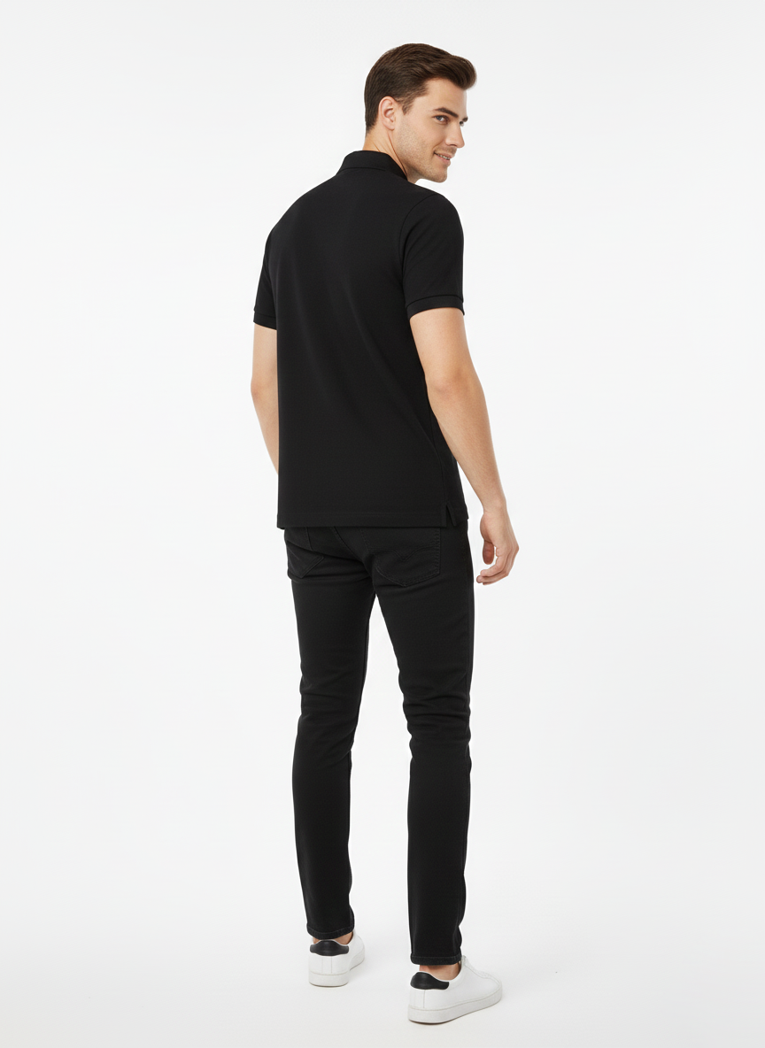 KAPPA CLASSIC POLO SHIRT FOR MEN | BLACK