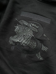 BURBERRY EMBROIDERY LOGO HOODIE WITH SILICONE PATCH | BLACK