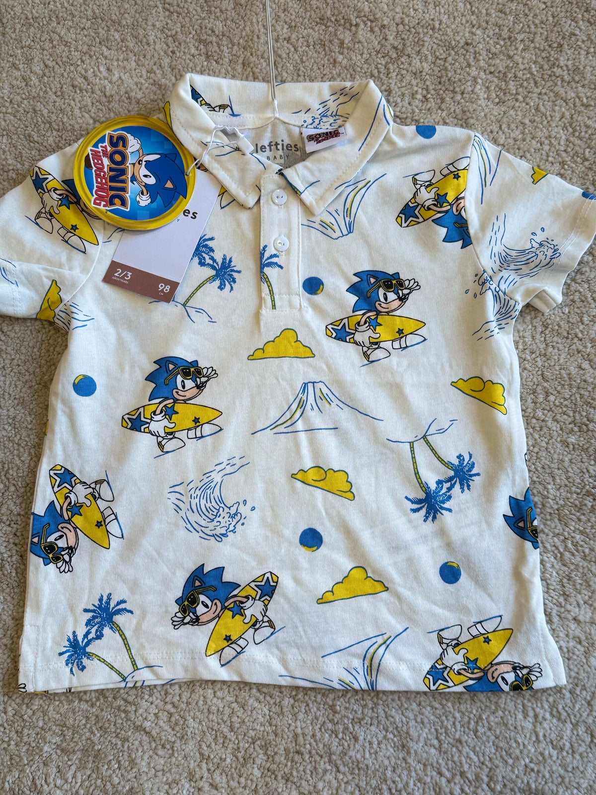 LEFTIES SONIC SPEEDSTER POLO SHIRT AND SHORT SET | WHITE / YELLOW