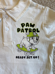 LEFTIES CANINE PATROL NICKELODEON POLO SHIRT AND SHORT SET | WHITE / YELLOW