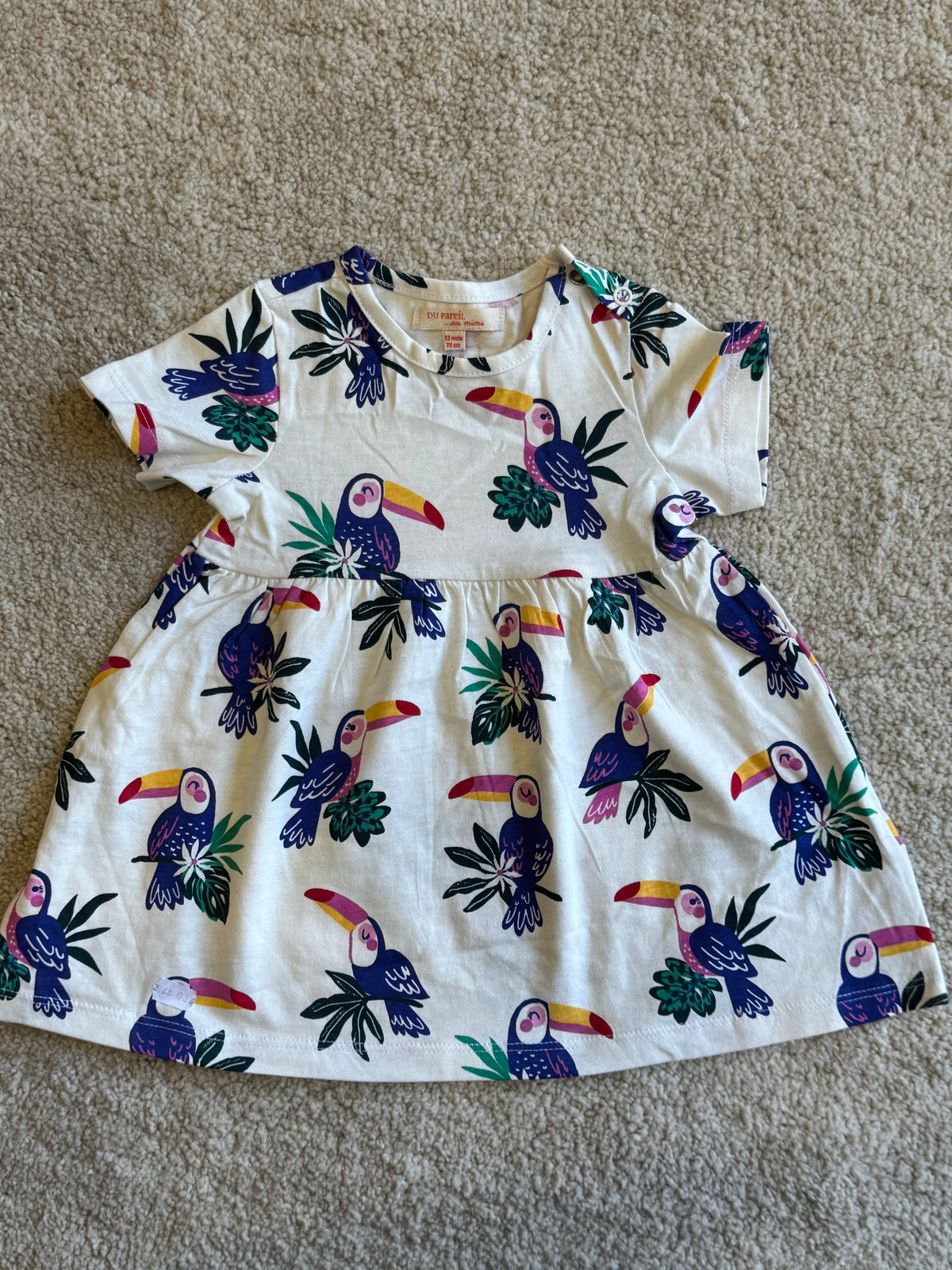 DU PAREIL AU MEME PRINTED GIRLS DRESS | WHITE