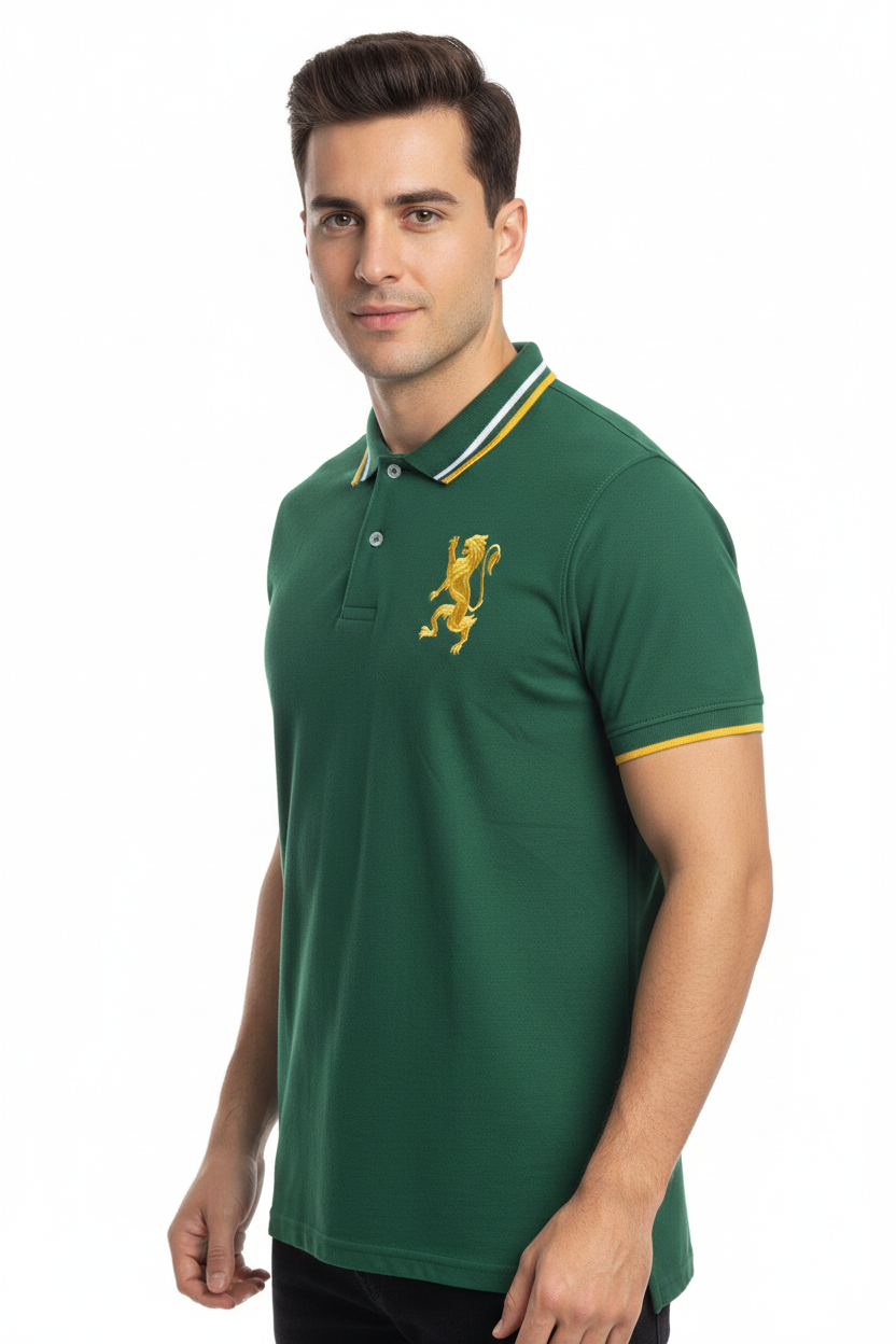GIORDANO EMBROIDERY SHIRT 3D LION POLO MEN | GREEN