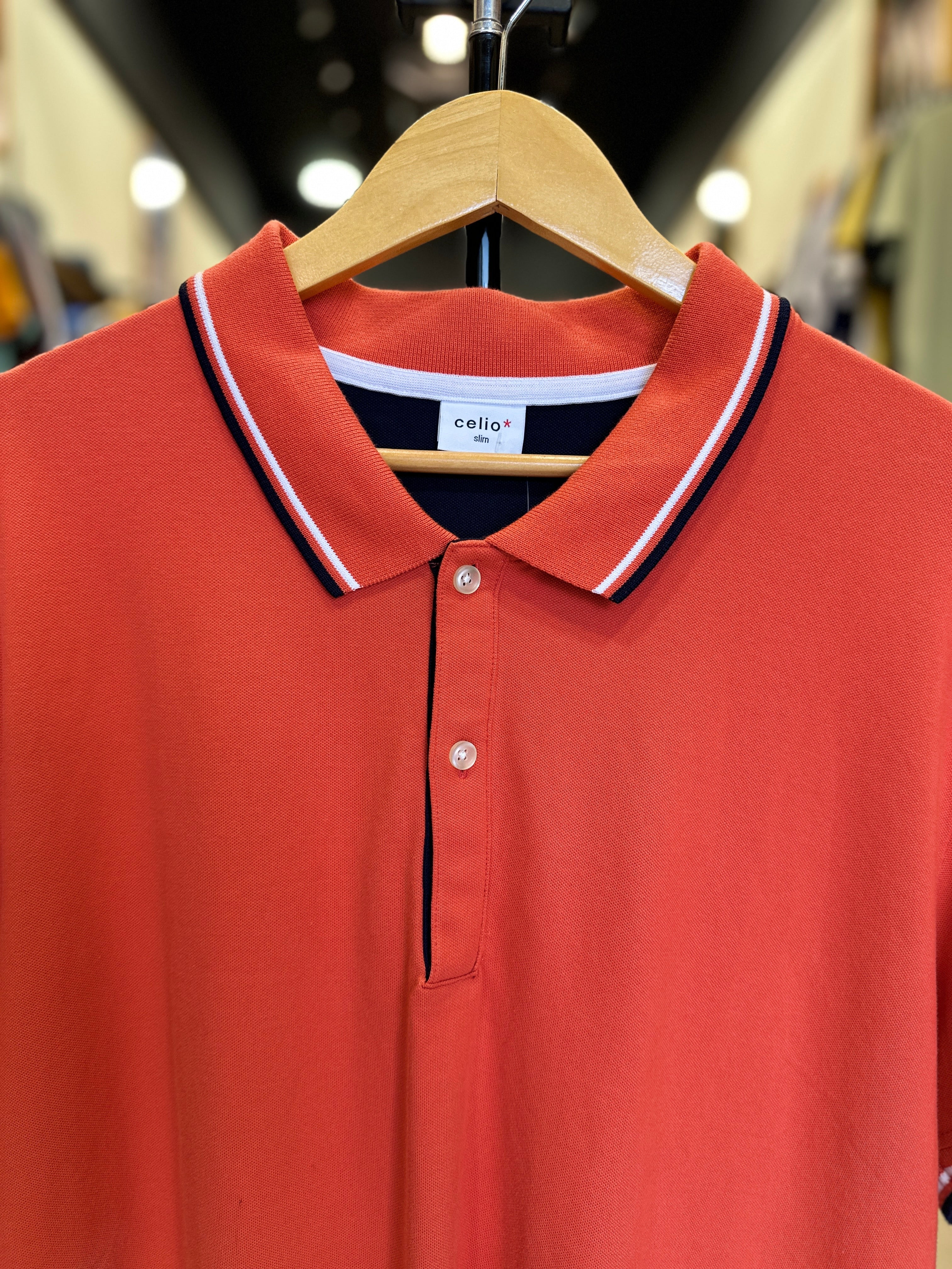 CELIO MEN’S CLASSIC ORANGE POLO SHIRT – PREMIUM COTTON COMFORT