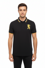 GIORDANO EMBROIDERY SHIRT 3D LION POLO MEN | BLACK