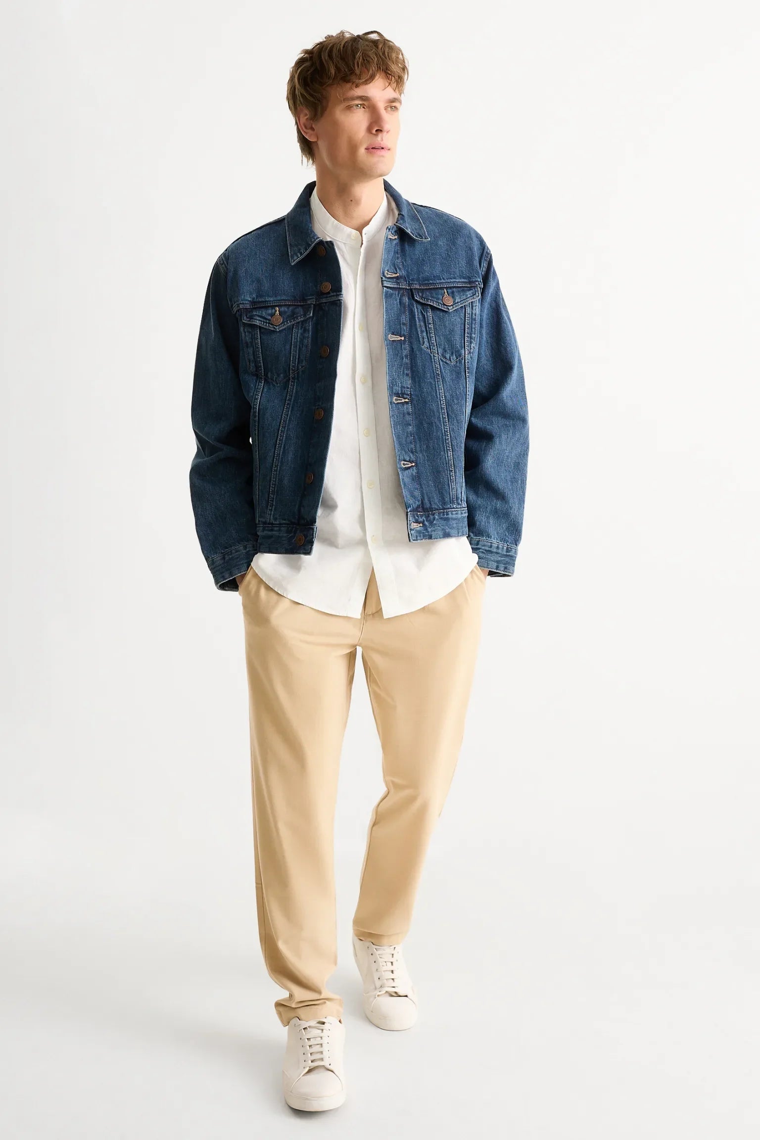 C&A CHINOS TAPERED FIT TEXTURED | LIGHT BEIGE