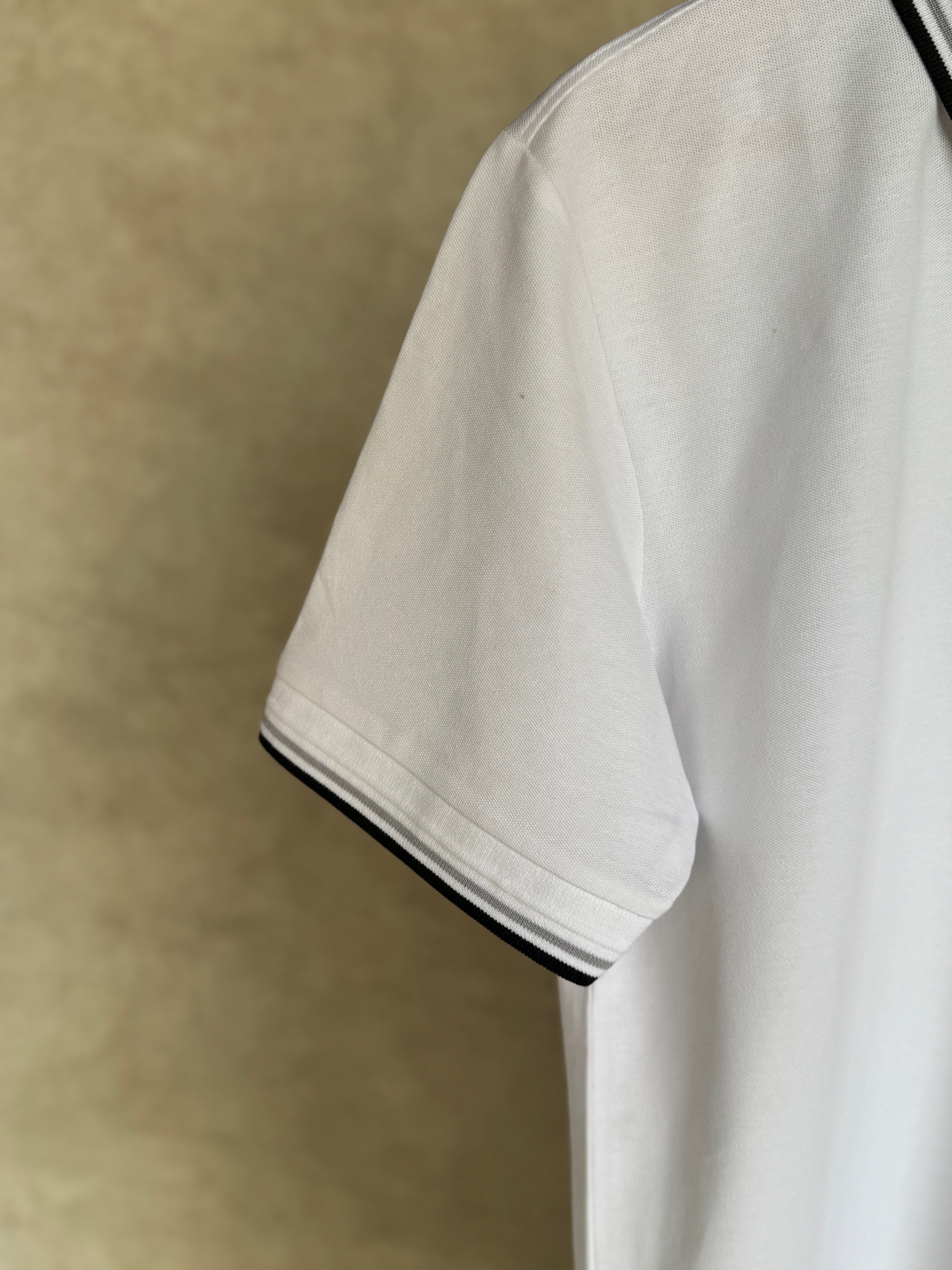 HUGO BOSS POLO SHIRT WITH EMBROIDERED LOGO | WHITE