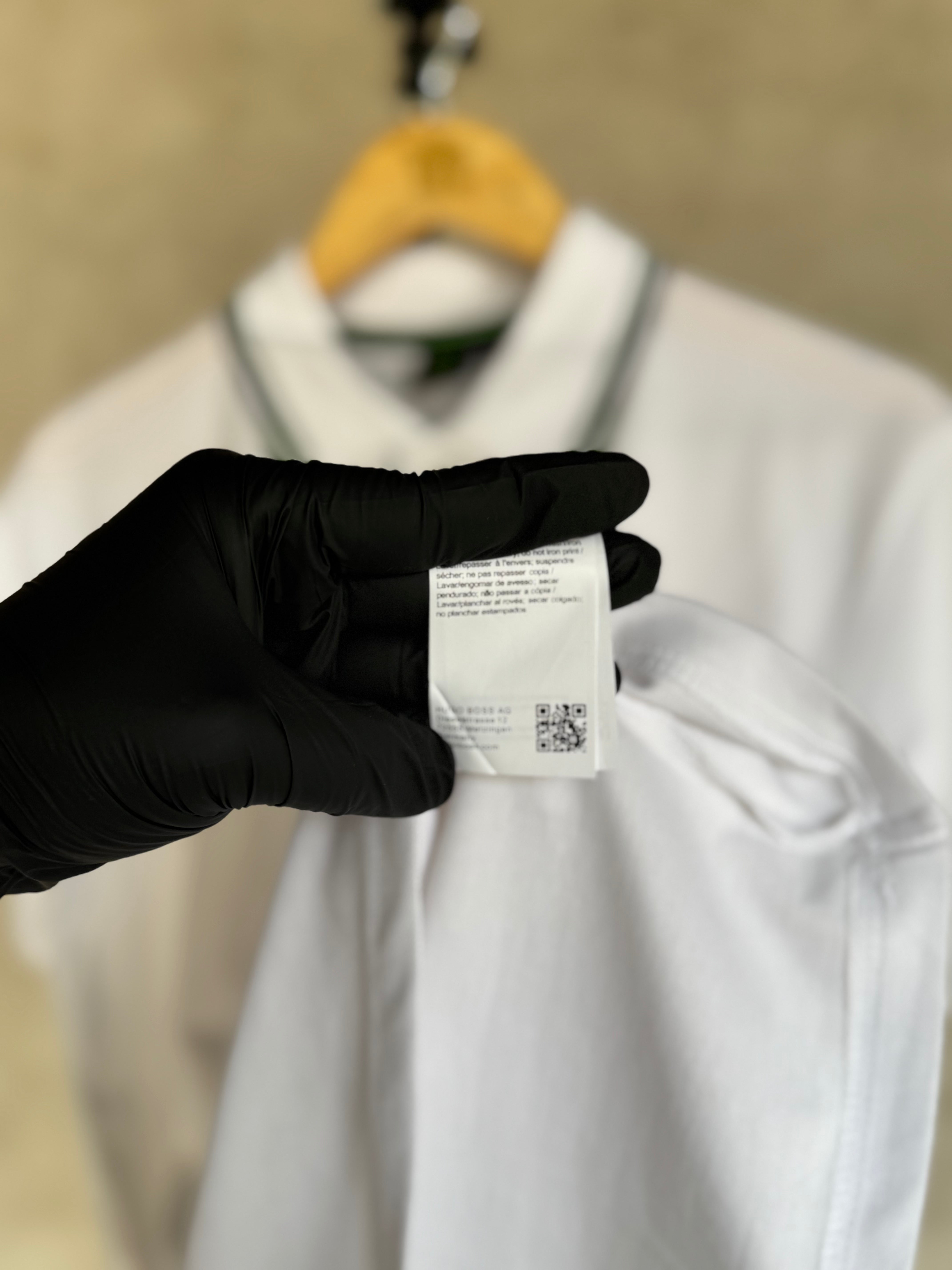 HUGO BOSS POLO SHIRT WITH EMBROIDERED LOGO | WHITE