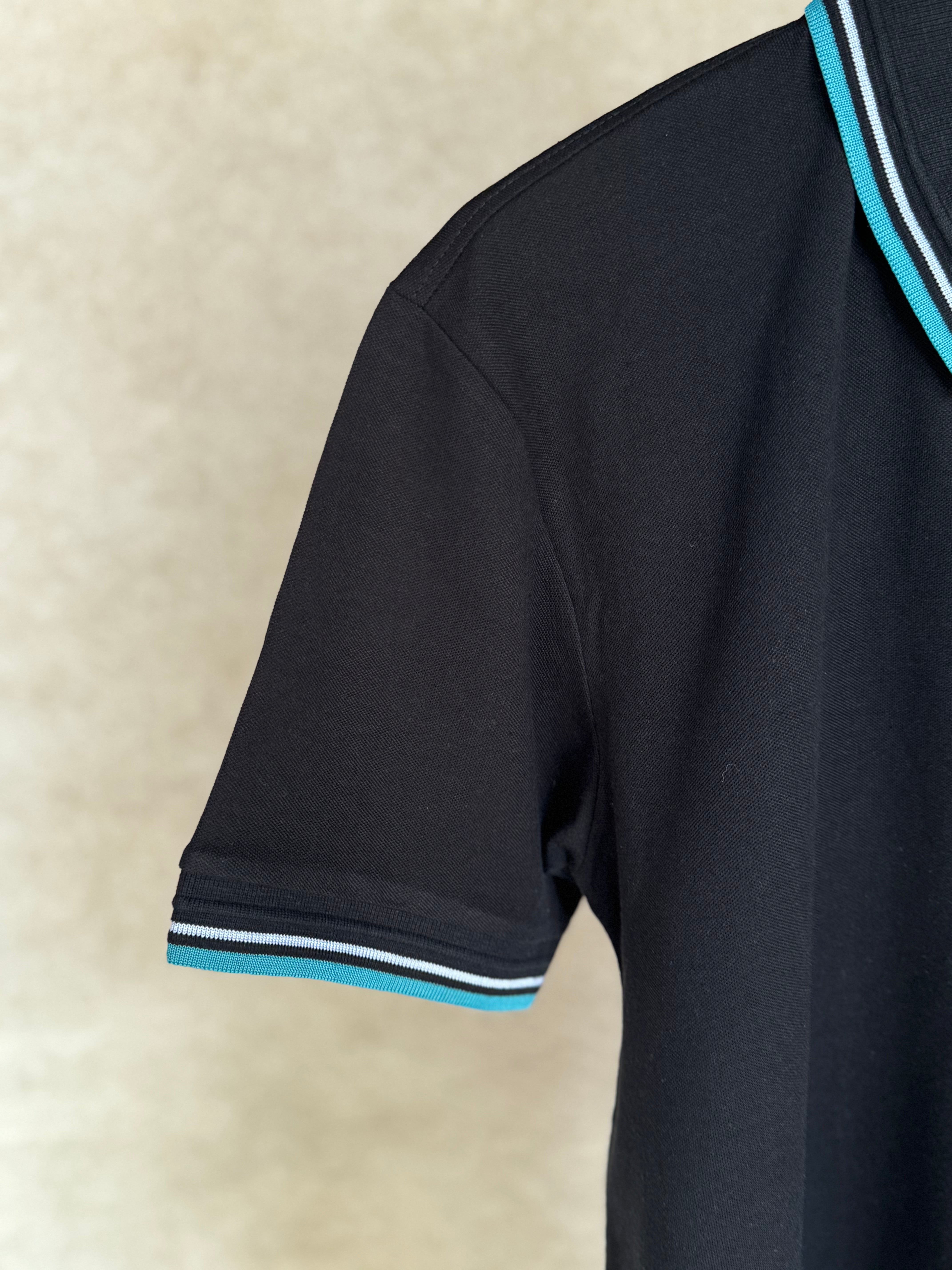 HUGO BOSS REGULAR-FIT POLO SHIRT WITH EMBROIDERED LOGO | BLACK