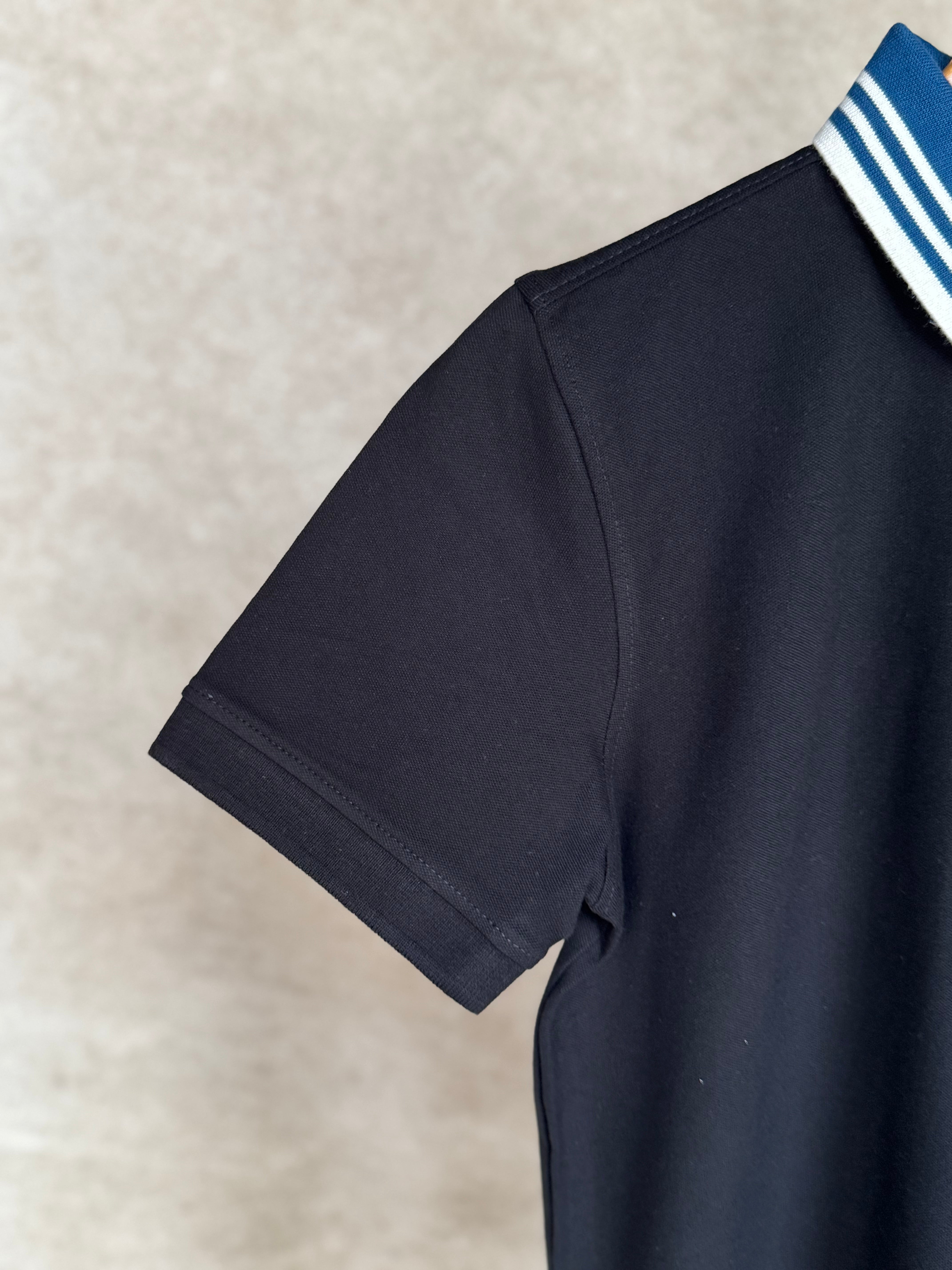 HUGO BOSS REGULAR-FIT POLO SHIRT WITH BOSS LOGO | BLACK