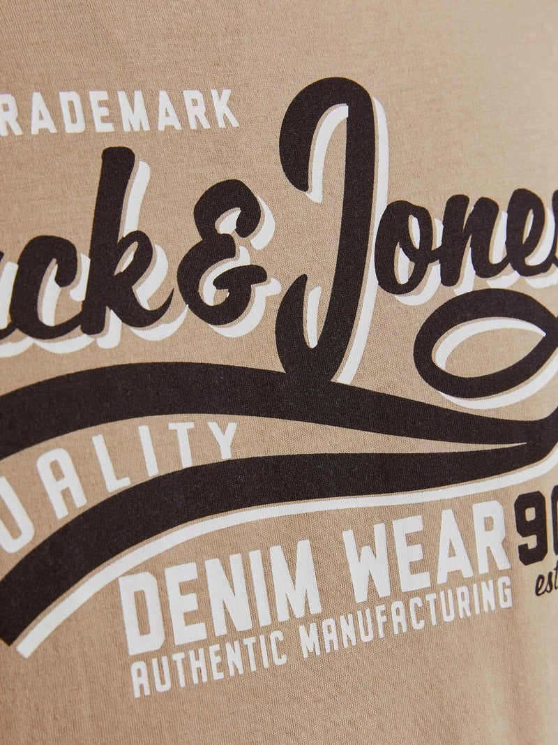 JACK & JONES PREMIUM MEN'S T-SHIRT WITH VINTAGE PRINT | BEIGE