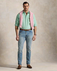 RALPH LAUREN KNIT OXFORD SHIRT | LIGHT SEA GREEN