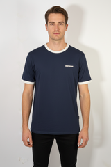 ESPRIT RELAXED FIT GRAPHIC TEE | NAVY WITH WHITE PRINT