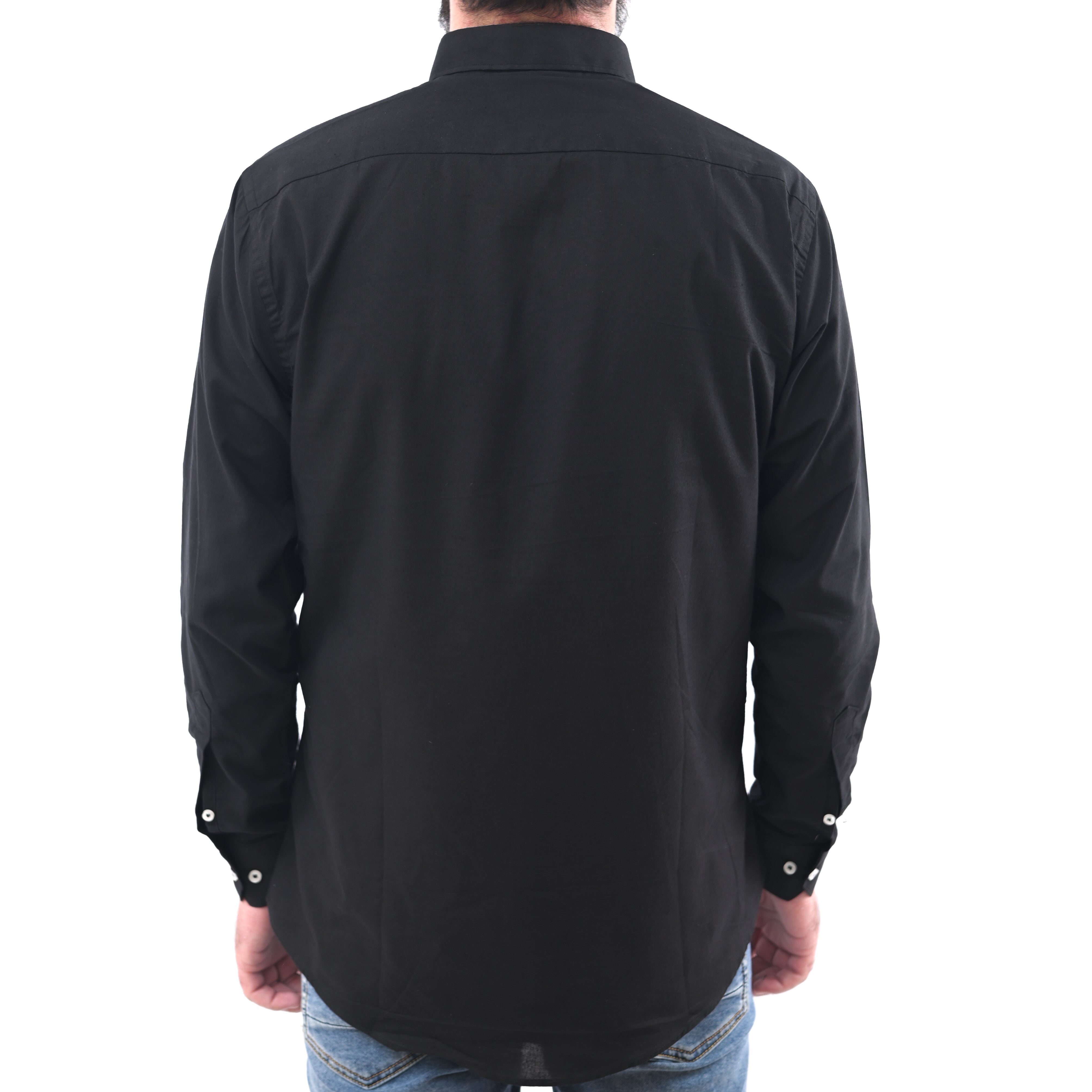 ZARA-MENS PREMIUM-SLIM FIT-CASUAL-COTTON-SHIRT | BLACK