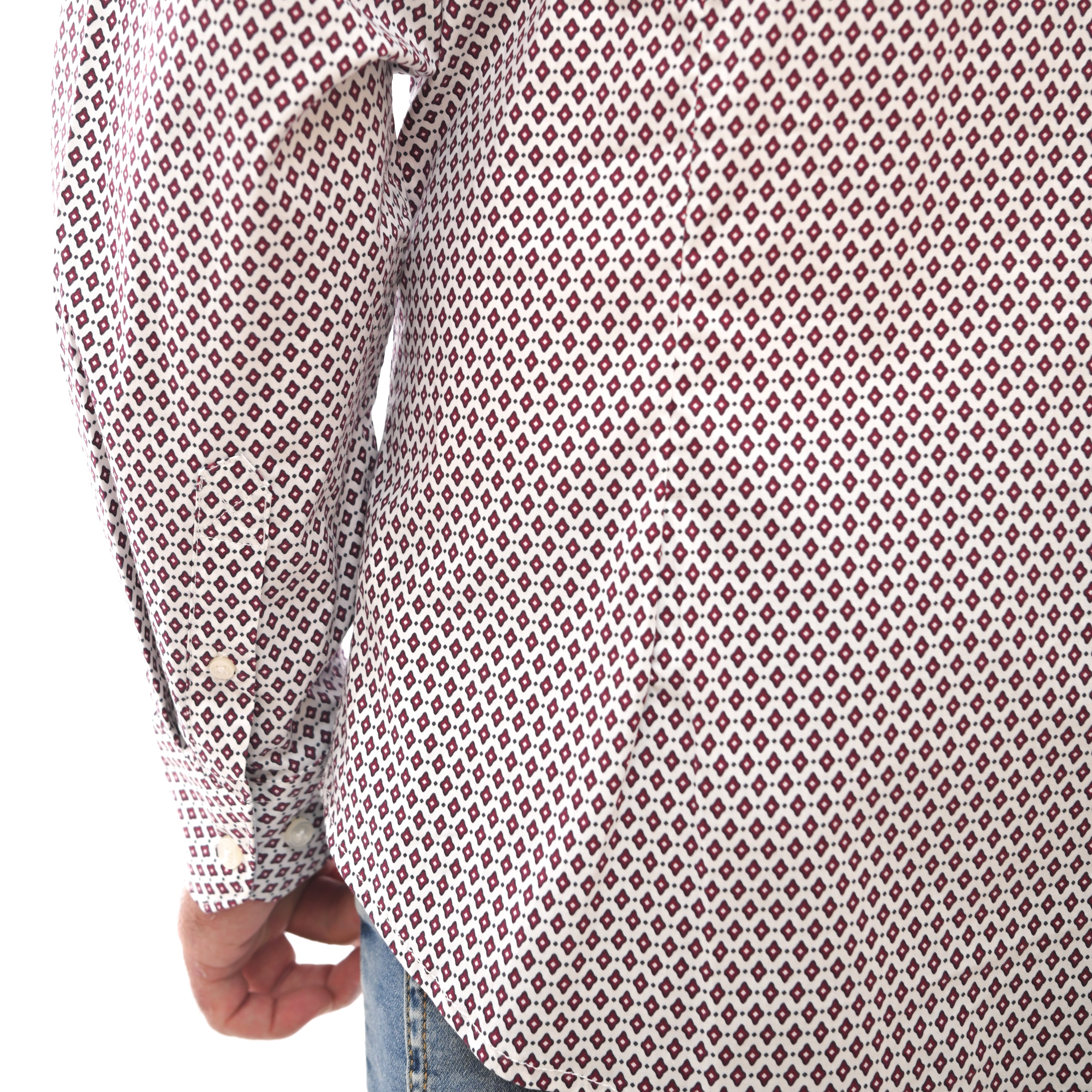 GUESS-LOS ANGELES-PRINTED-SLIM FIT-CASUAL SHIRT | WHITE