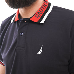NAUTICA  MENS-SHORT SLEEVE COTTON POLO | DARK BLUE
