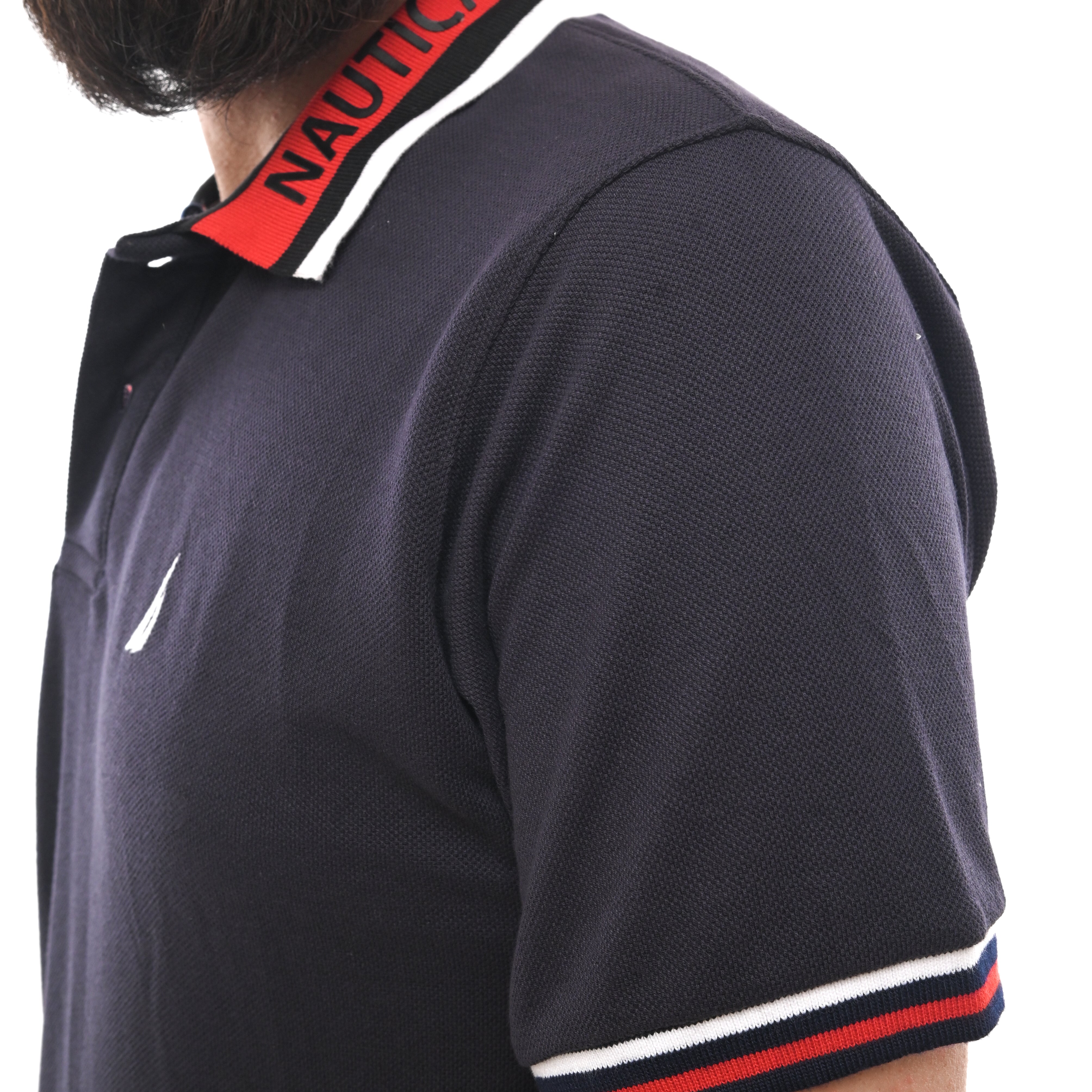 NAUTICA  MENS-SHORT SLEEVE COTTON POLO | DARK BLUE