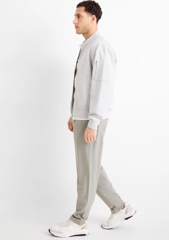 C&A CHINOS TAPERED FIT TEXTURED | SAGE GREEN