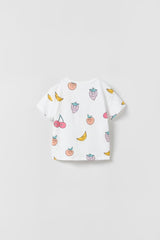ZARA PRINTED T-SHIRT | OYSTER WHITE