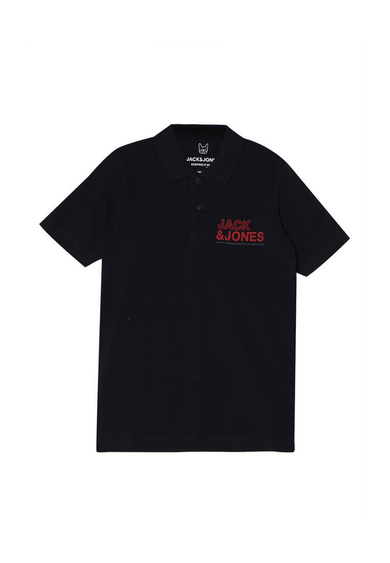 JACK & JONES COTTON SHORT SLEEVE POLO | DARK BLUE