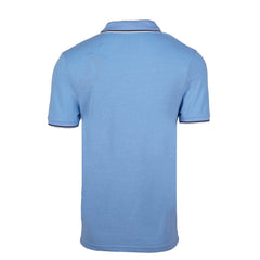 JULES PREMIUM-FLEXIBLE-RIBBED-SHORT SLEEVE-POLO SHIRT | SLUB BLUE