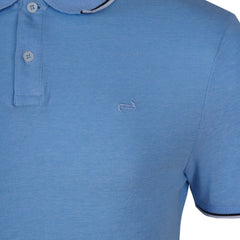 JULES PREMIUM-FLEXIBLE-RIBBED-SHORT SLEEVE-POLO SHIRT | SLUB BLUE