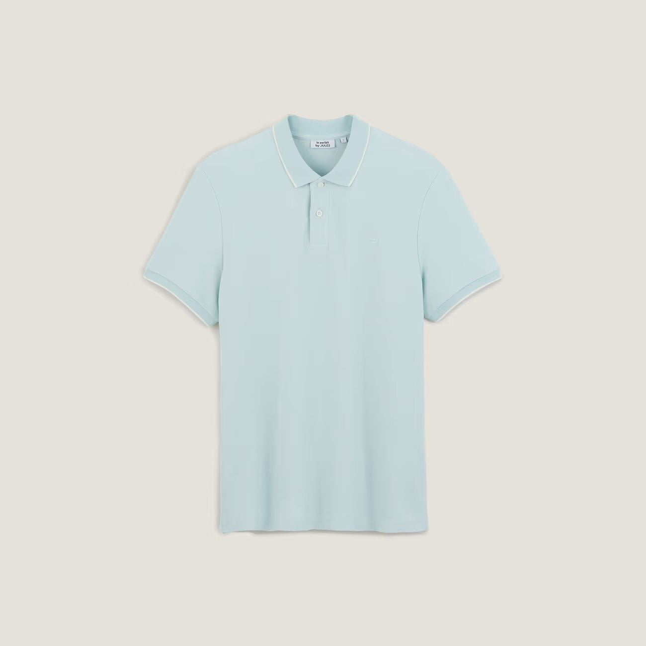 JULES SHORT-SLEEVED PIQUE POLO SHIRT "LE PARFAIT BY J." - TURQUOISE BLUE
