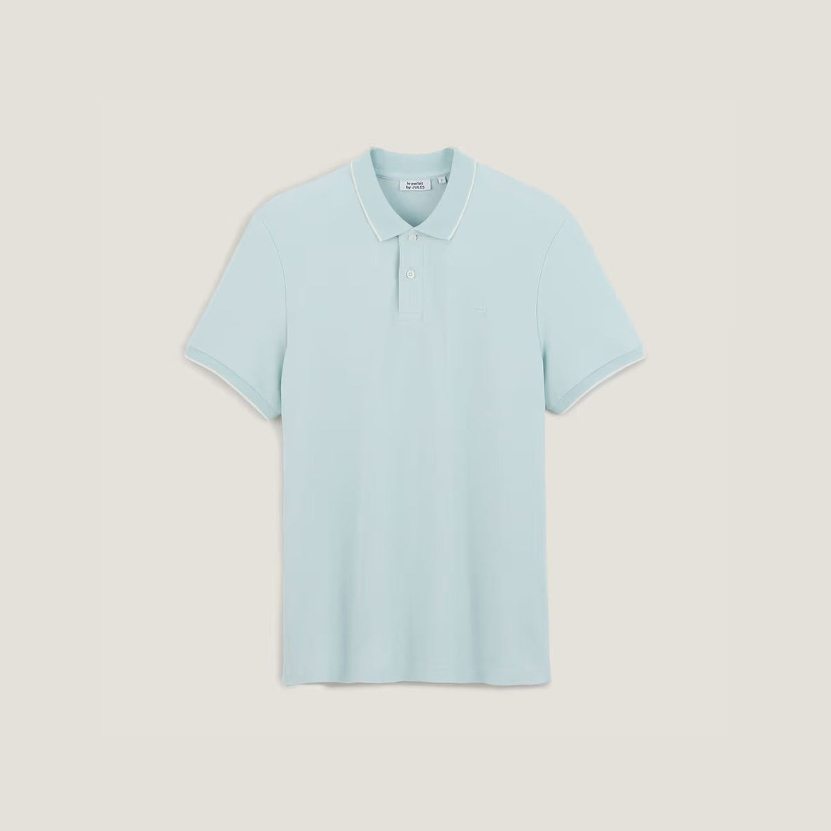JULES SHORT-SLEEVED PIQUE POLO SHIRT "LE PARFAIT BY J." - TURQUOISE BLUE