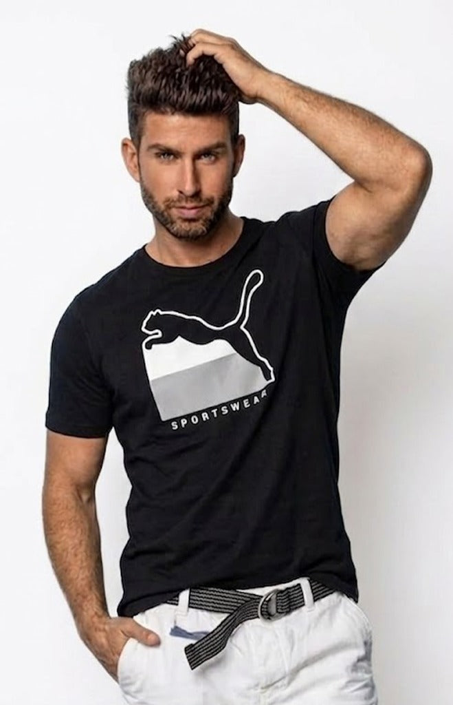 PUMA LOGO MEN SLIM FIT T-SHIRT | BLACK